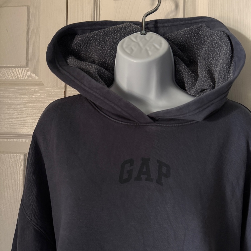 GAP Stone Washed Navy Blue Hoodie Sweatshirt / Size M - Picture 6 of 8